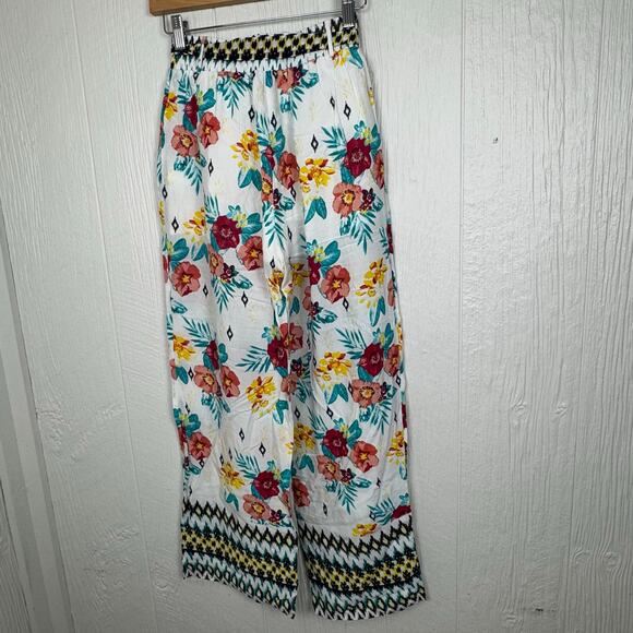 Hayden Los Angeles Pull On Tie Waist Hawaiian Beach Pants Wide Leg Size Small - Picture 8 of 11